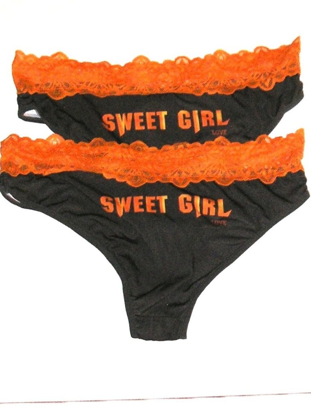 Set of 2 Sweet Girl Love Lace Trim Hipster Panties Lingerie  XL  NWOT